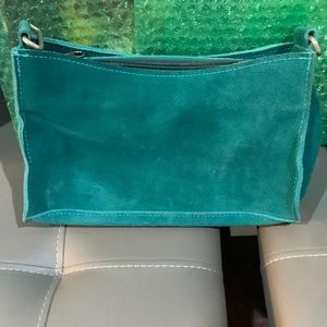 Two barwest turq suede bag, good condition with new leather croc design strap.